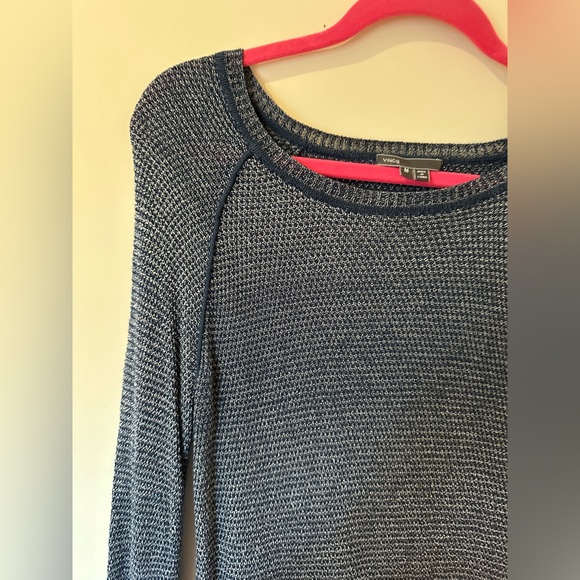 Vince blue with silver knit sweater size Medium - Picture 3 of 6